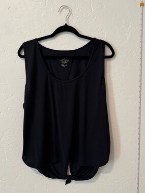 ANTONIO MELANI Black Knot-Front Sleeveless Tank